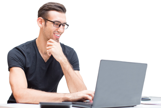 Professional using InsureMO AI platform on laptop